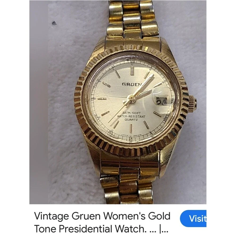 #2242^^ Gold-Tone /Silver Women's Bracelet Vintage 80’s & 90’s Watch